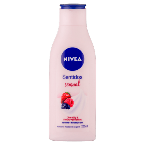 Loção Desodorante Deo-Hidratante Corporal Sensual Chantilly & Frutas Vermelhas Nivea Sentidos Frasco 200ml
