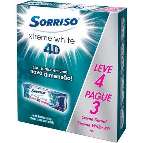 Creme Dental Sorriso Xtreme White 4D Mint 90 g Leve 4 Pague 3