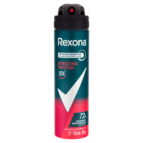Antitranspirante Aerossol Antibacterial Protection 72h Rexona Men 150ml Spray