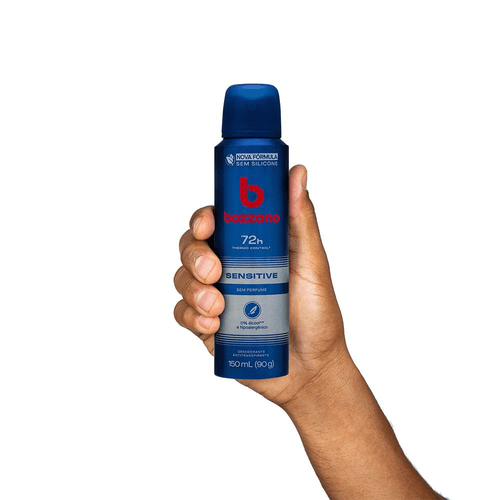 Desodorante Sem Perfume Antitranspirante Aerossol Masculino Bozzano Sensitive 150ml