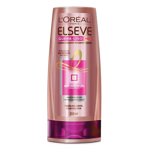 Condicionador Loréal Paris Elseve Quera-liso Frasco 200ml