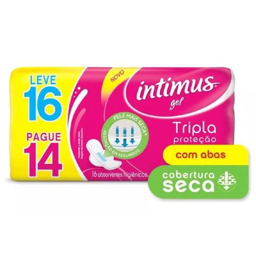 Absorvente com Abas Seca Intimus Tripla Proteção Pacote Leve 16 Pague 14 Unidades