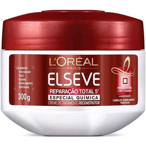 Creme De Tratamento Reconstrutor Loréal Paris Elseve Reparação Total 5 Especial Química Pote 300g