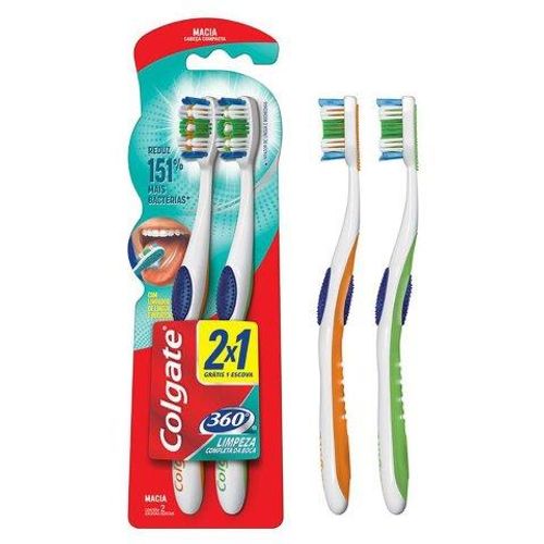 Escova Dental Macia Colgate 360° 2 Unidades