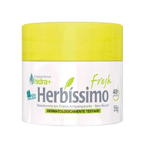 Desodorante em Creme Antiperspirante Fresh 48h Proteção Herbíssimo 55g