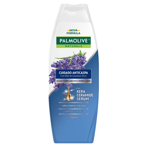 Shampoo Cuidado Anticaspa com Óleo de Lavanda, Zinco e Kera Ceramide Serum Palmolive Naturals Frasco 350ml