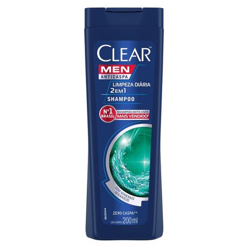Shampoo Anticaspa com Minerais Oceânicos Bio Booster Clear Men Limpeza Diária Frasco 200ml