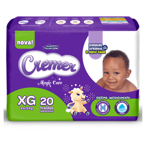 Fralda Descartável Infantil Cremer Magic Care XG 9 a 13kg Pacote 20 Unidades
