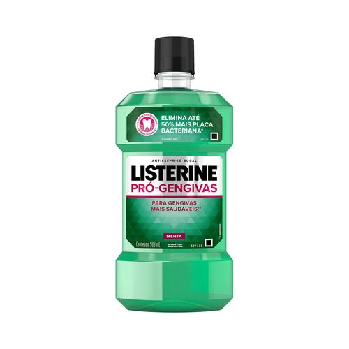 Enxaguante Bucal Antisséptico Menta Listerine Pró-gengivas Frasco 500ml