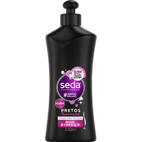 Creme para Pentear Melanina Seda Cocriações Pretos Luminosos Frasco 300ml