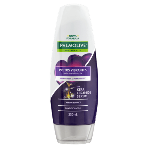 Condicionador Melanina & Filtro UV com Kera Ceramide Serum Palmolive Naturals Pretos Vibrantes Frasco 350ml