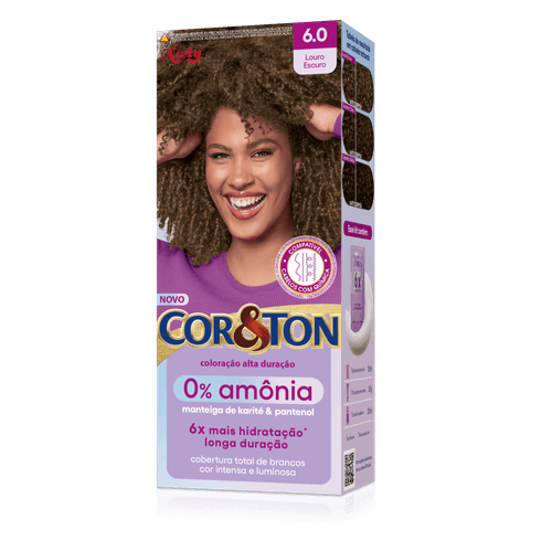 Kit Coloração Creme 6.0 Louro Escuro Manteiga de Karité & Pantenol Niely Cor&Ton