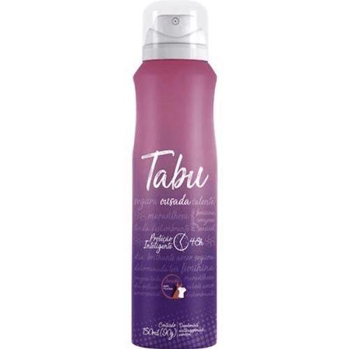 Desodorante Antitranspirante Aerossol Invisible Ousada 48h Tabu 150ml Spray