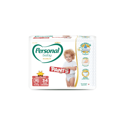 Fralda Personal Baby Premium Pants XG com 34 unidades