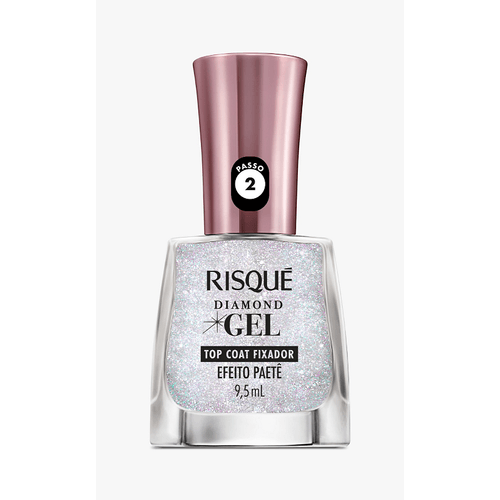 ESM RISQUE DIAMOND GEL NU 1UN TOP COAT EFEITO PAETE
