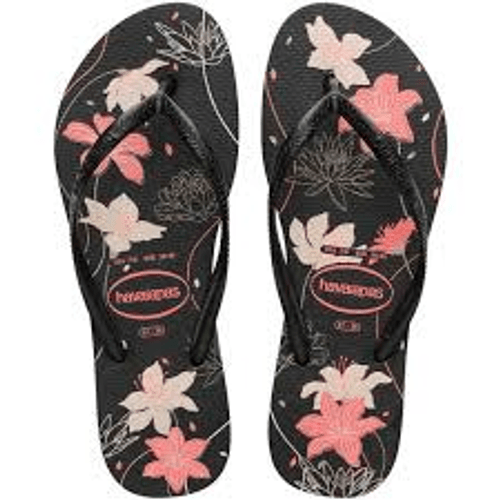 SAND HAVAIANAS SLIM ORGANIC 1PR -PRETO/CINZA DARK/ROSA BEBE 33/34