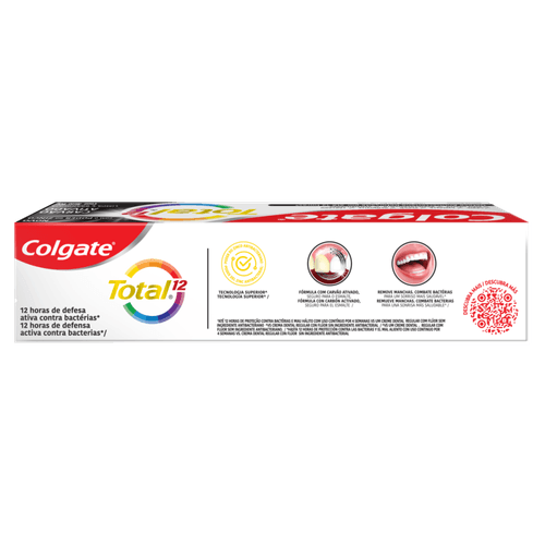 Creme Dental Anticárie com Flúor Carvão Ativado Colgate Total 12 Caixa 90g