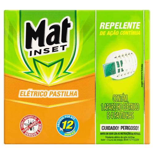 Kit Aparelho Elétrico + 4 Repelentes Pastilha de Ação Contínua Mat Inset