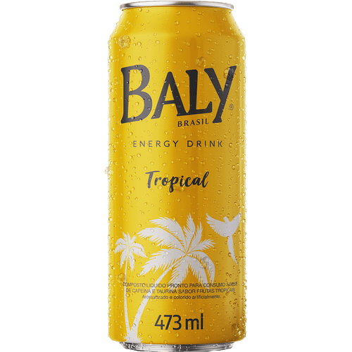 Composto Líquido Energético à Base de Cafeína e Taurina Tropical Frutas Tropicais Baly Lata 473ml