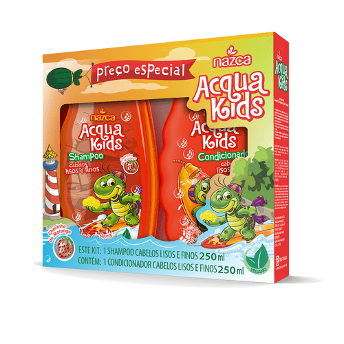 Shampoo + Condicionador Acqua Kids Lisos Finos 250ml