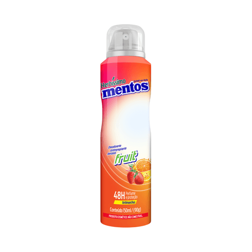 Desodorante Antitranspirante Aerossol Mentos Fruit 48h Herbíssimo 150ml Spray