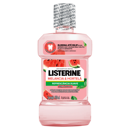 Enxaguante Bucal Antisséptico Zero Álcool Melancia & Hortelã Listerine Frasco 250ml