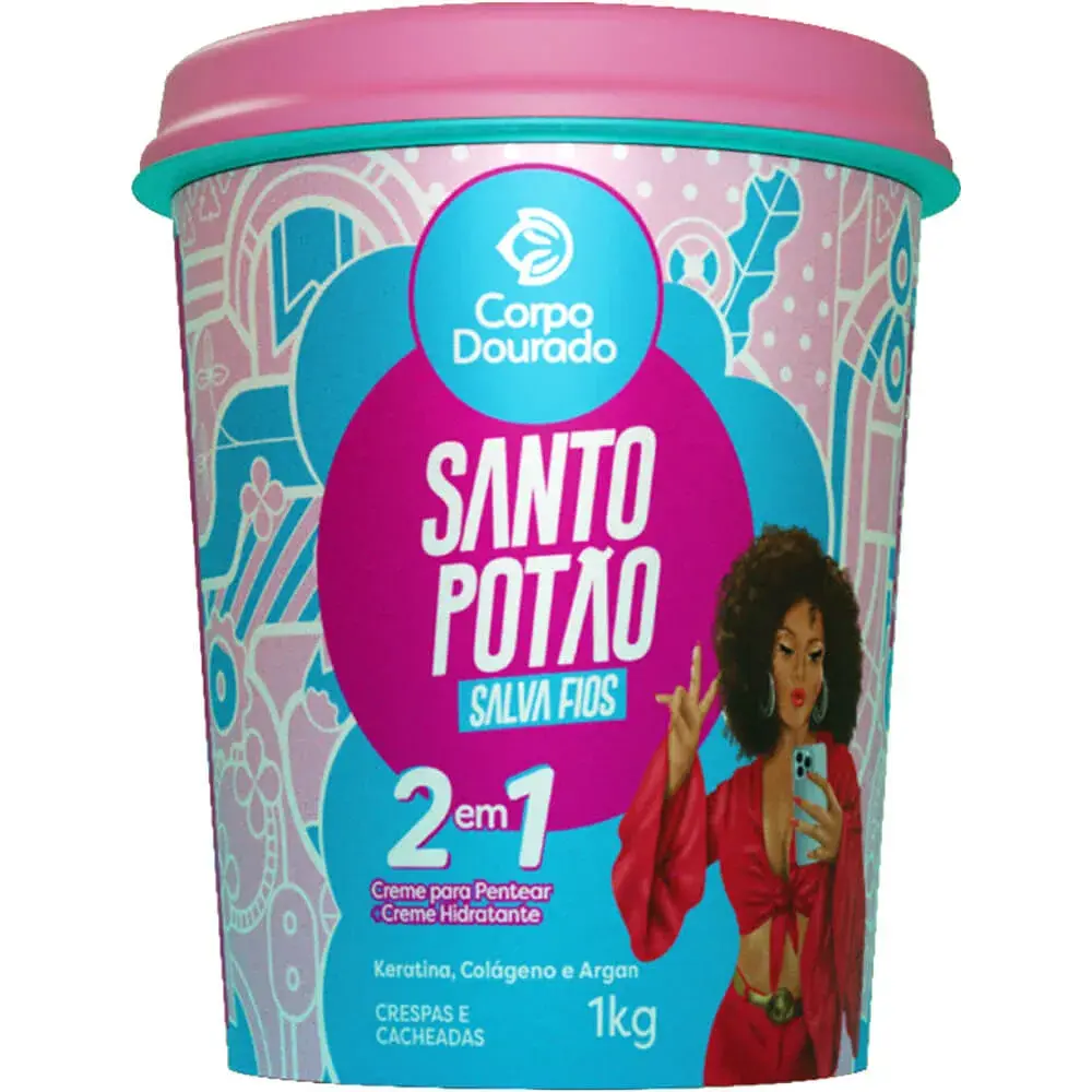 CREME PENT/HID CORPO DOURADO 1KG SANTO POTAO