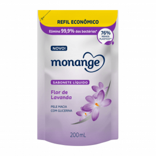 Refil Sabonete Líquido Monange Flor de Lavanda 200ml