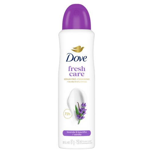 Antitranspirante Aerossol Lavanda & Baunilha Dove Fresh Care 150ml Spray