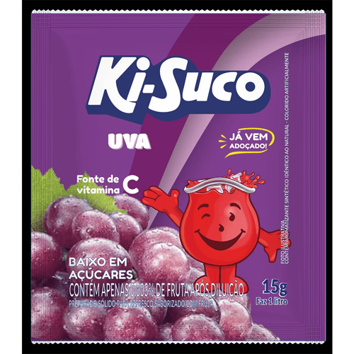 Refresco em Pó Ki-Suco Sabor Uva 15g