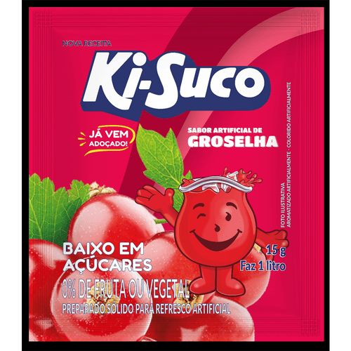Refresco em Pó Ki-Suco Sabor Groselha 15g