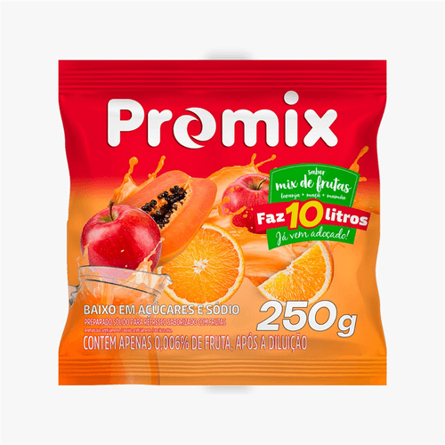 Refresco em Pó Promix  10L  Sabor Mix de Frutas 250g