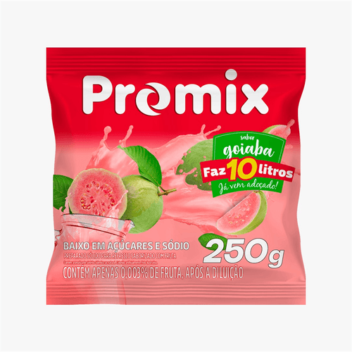 Refresco em Pó Promix 10L  Sabor Goiaba 250g