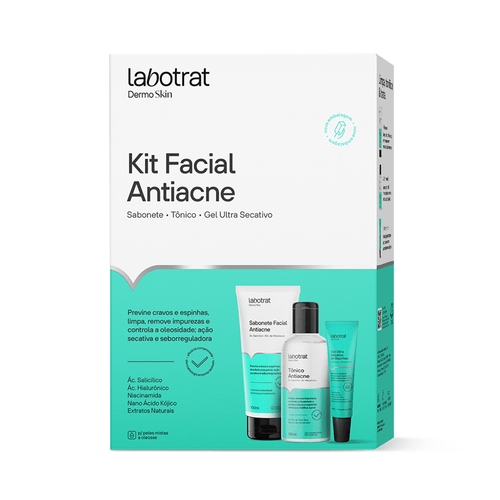 Kit Facial Antiacne Labotrat com 3 itens