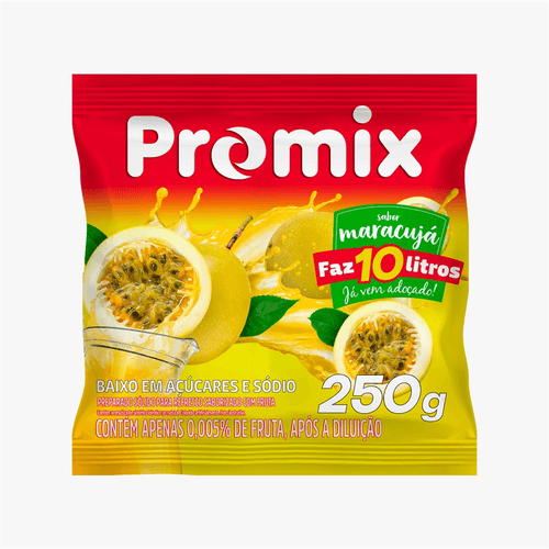 Refresco em Pó Promix  10L  Sabor Maracujá 250g