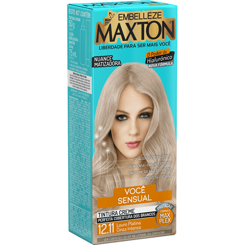 Tinta Maxton Kit Prático 12.111 Louro Platina Cinza Super Intenso